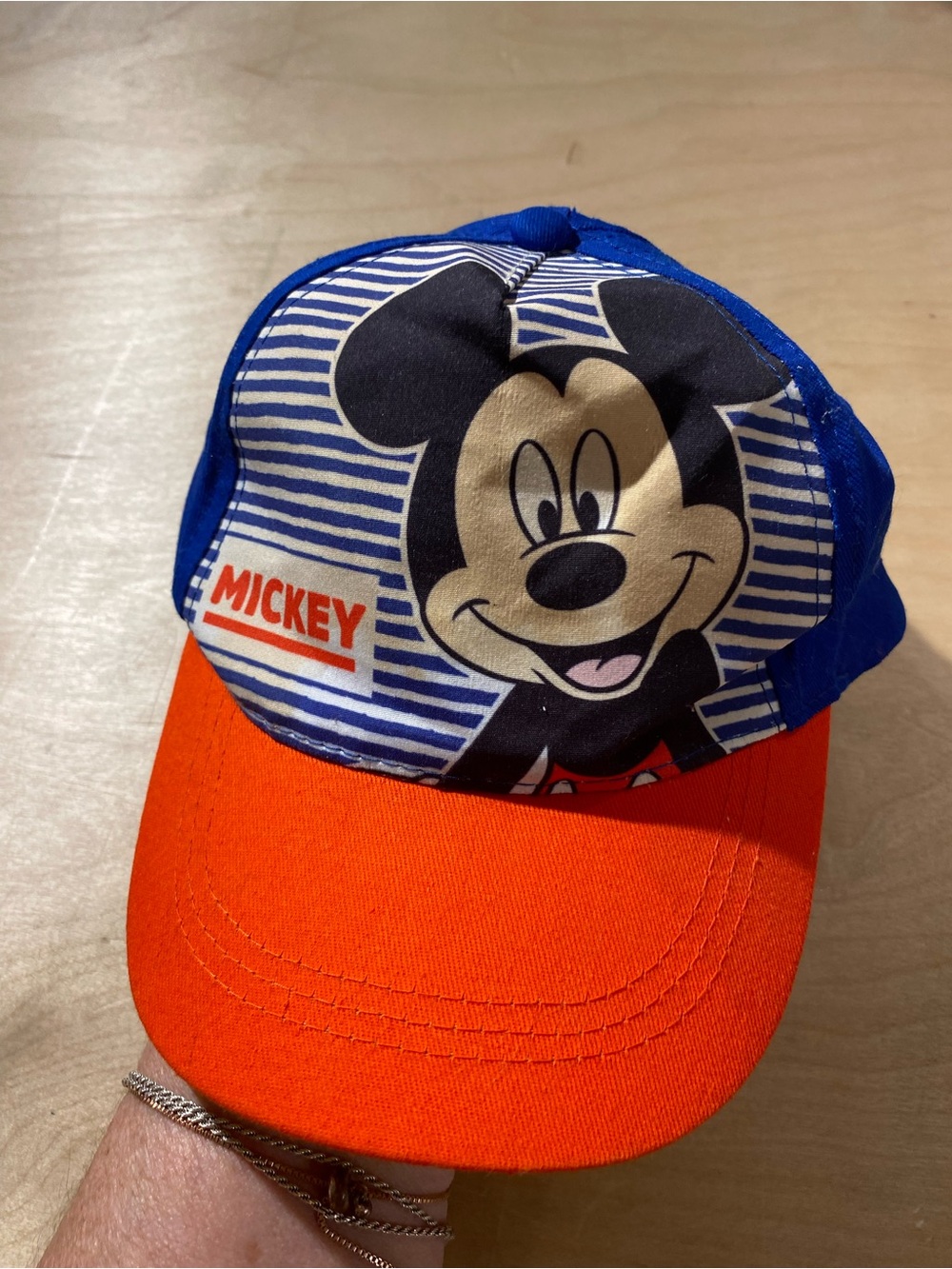 Disney Mickey Mouse Orange Brim Blue Crown Kids Baseball Cap (SZ)